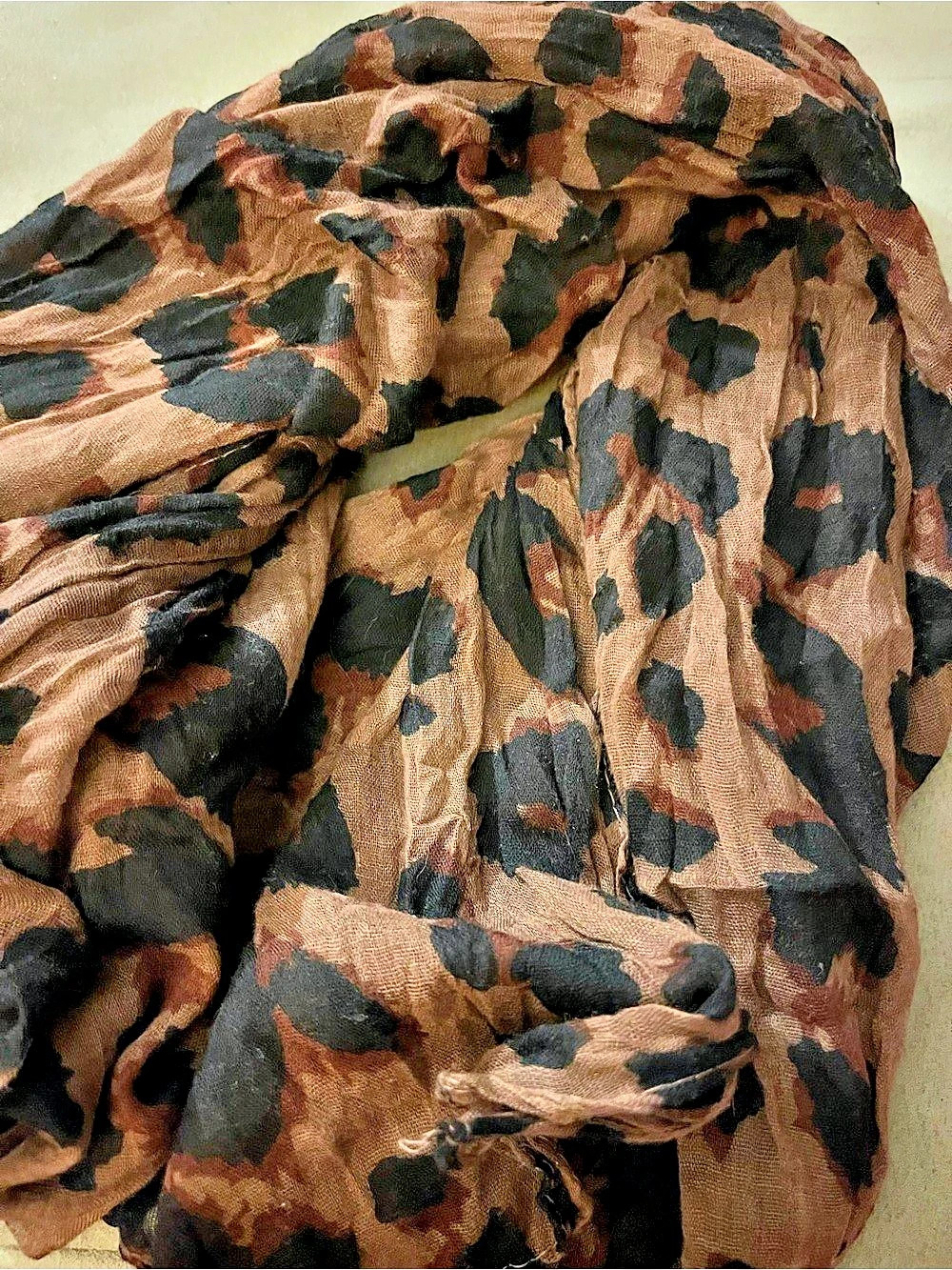 Animal Print Scarf in Brown & Black